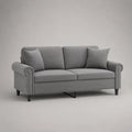 2-Sitzer-Sofa mit Polyester-Mikrofaserbezug, Grau, 178 × 82 × 86 cm