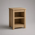 Nachttisch mit Schublade und 2 Ablagen aus MDF mit Eichenfurnier und massiver Eiche, Natur, 40 × 35 × 60 cm