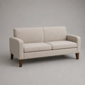 2-Sitzer-Sofa mit Polyesterbezug und Massivholzfüßen, Creme/Dunkelbraun, 170 × 84 × 83 cm