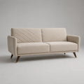 Zweisitzer-Sofa mit Armlehnen und Polyester-Chenillebezug, Creme, 190 × 84 × 83 cm