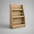 Kinderbücherregal aus MDF mit Eichenfurnier und Buchenholz, 3 Frontablagen, Hellbraun, 60 × 30 × 100 cm